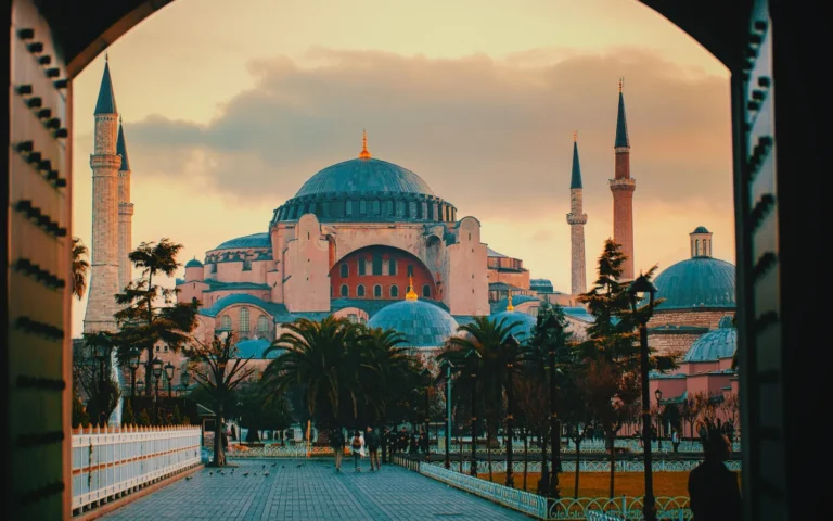 Hagia Sophia bij zonsondergang