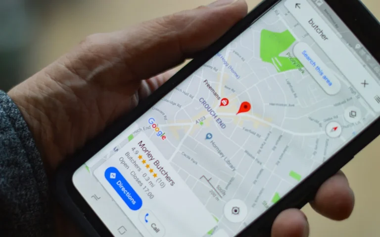 Kaart-app op een smartphone