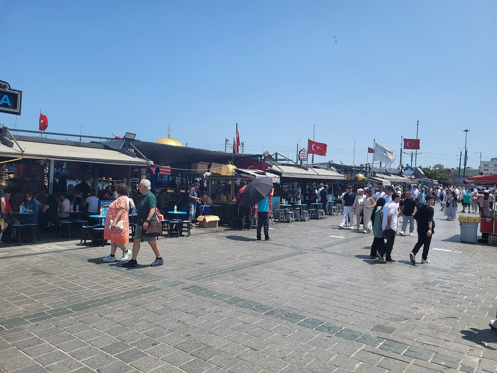 Een balik ekmek, het broodje gebakken vis, bij Eminonu